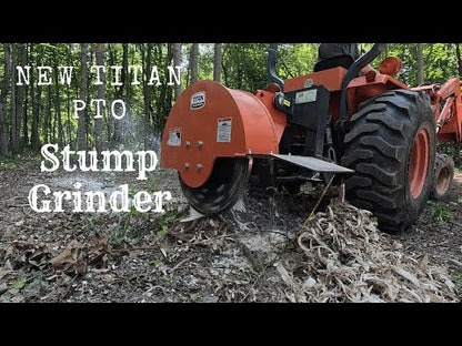 Titan Attachments Pro Series PTO Stump Grinder | 24″ Cutting Wheel | 12″ Depth | 42″ Width | Horsepower 20–60 HP | For Tractors