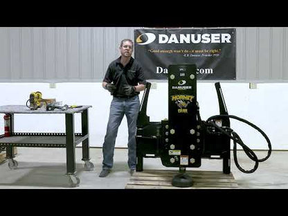 Danuser Hornet Post Driver w/ Grapple & Tilt | 8" T-Post Driver | Width 45.75" | Machine Size 4-10 Tons | For Excavators
