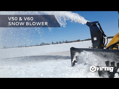 Virnig V50 Snow Blower | Models VBWB60, VBWB72 & VBWB84 | Widths 64" To 88" | Hydraulic Flow 16 To 25 GPM | For Skid Steer