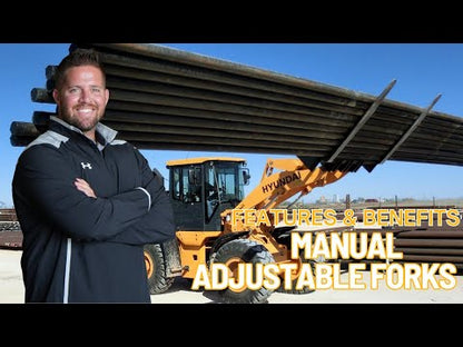 Werk-Brau Manual Adjustable Forks | Width 48"–96" | Class 1–6 | 10–30 GPM | For Wheel Loader