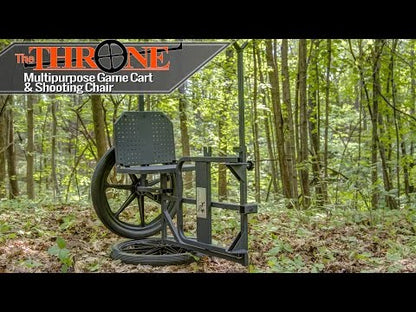 KShot Throne Multipurpose Game Cart & Hunting Chair | Model CL-THRONE | Length 65" | Capacity 500 lb | For Hunting, Outdoor Hauling & Field Use