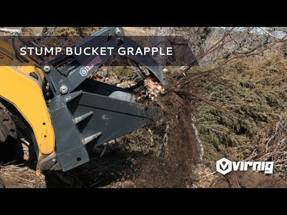 Virnig Stump Bucket Grapple | Model STMPG | 45.6" Width | Hydraulic Flow 15 To 25 GPM | For Skid Steer