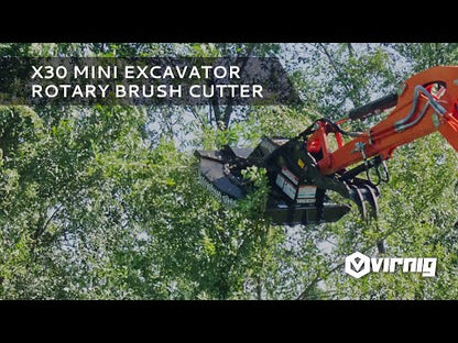 Virnig X30 Mini Excavator Rotary Brush Cutter | Models XBC42, XBC48 & XBC60 | Widths 42" To 60" | Machine Size 4.5 To 13 Tons | For Mini Excavators