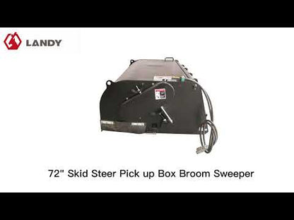 Landy Attachments Angle & Box Broom Sweeper | Sweeping Width 72" | 15 GPM | 15-20 HP | For Skid Steers, Tractors & Loaders