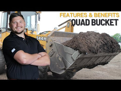 Werk-Brau Multi-Purpose Quad 4-in-1 Bucket | Width 82" To 132" | 10–20 GPM | For Wheel Loaders