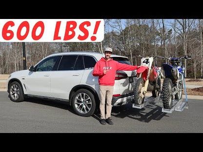 Black Widow Double Dirt Bike Carrier | Model AMC-600-2 | Track Width 75" | Capacity 600 lb | For Class III/IV 2" Hitch Motorcycle & EBike