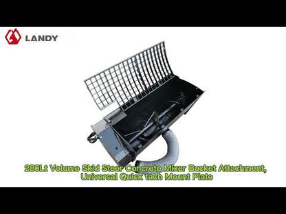 Landy Concrete Mixer & Cement Bucket | Overall Width 59", 69" & 79" | 7-11 GPM | 20-35 HP | For Skid Steers, Tractors, ATVs & UTVs