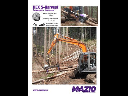 Mazio Forestry Tools HEX S-Harvester Head | Hydraulic System Flow 45-80 | Machine Size 5-10 Ton | For Excavators