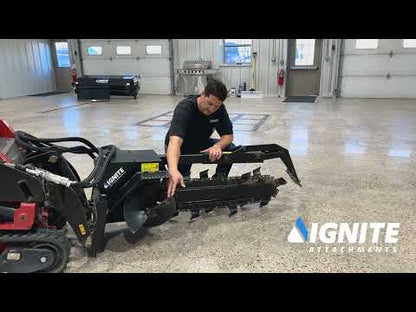 Ignite Attachments Mini Trencher | Depth 36" x Width 6" | Hydraulic Flow 8–15 GPM | Mini Skid Steers