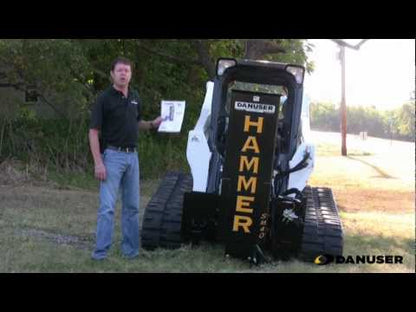 Danuser Hammer Hydraulic Post Driver Euro Front Loader Mount | Model EM40 | Width 27.5" | Oil Flow Range 12-30 GPM | For Skid Steers