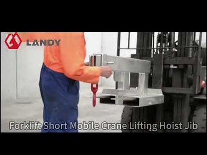 Landy Attachments Crane Jibs (Fixed & Tilt) | Capacity 5500–9900 lb | Short & Long Reach | 8-30 GPM | 2-5 Tons | For Forklifts, Skid Steers & Excavators