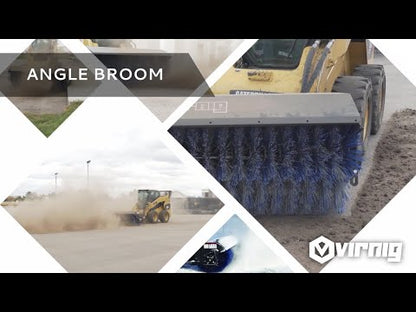 Virnig Angle Broom | Models VAB60 To VAB96 | Widths 60" To 96" | Hydraulic Flow 15 To 25 GPM | For Skid Steer
