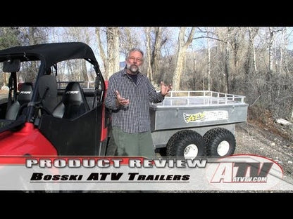 Bosski | Trailer | Model 1600 Aluminum ATV | Cargo Volume 45 Cubic Feet | Overall Dimensions 47” W x 113” L x 44” H | Horsepower 15 To 25 HP | For ATV & UTV
