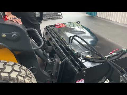 Landy Attachments Angle & Box Broom Sweeper | Sweeping Width 72" | 15 GPM | 15-20 HP | For Skid Steers, Tractors & Loaders