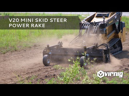 Virnig V20 Mini Skid Steer Power Rake | Mpdel CPR48 & CPR60 | Raking Widths 48" & 60" | Hydraulic Flow 10 To 18 GPM | For Mini Skid Steers