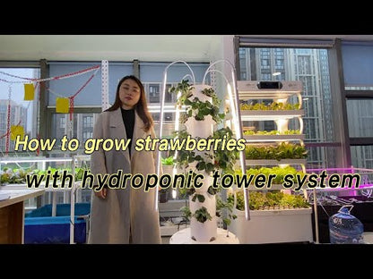 Lyine Vertical Hydroponic Tower | Model 5P8 Mechanical | Height 61" | 8-Layer | 24 Plant Sites | For Indoor Growing System