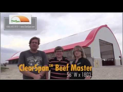 FarmTek ClearSpan Premium HD BeefMaster Building Systems With White Cover | Ultra-Durable Cattle Shelter Solution