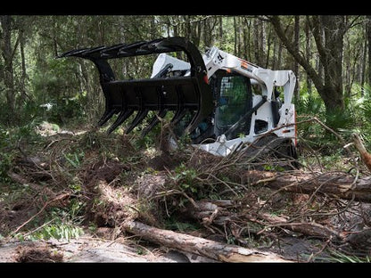 McLaren Industries Rake Grapple Severe Duty | Model 60X100X68, 60X100X76 & 60X100X86 | Width 68" To 86" | 15 To 25 GPM | For Skid Steer