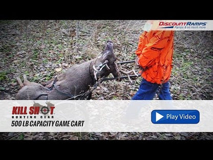 KShot Folding Game Cart | Model GAME-CART-V2 | 51" L x 27" W | 500 lbs Capacity | For Hunting & Outdoor Gear Hauling