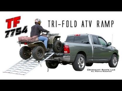 Black Widow Extra-Wide Folding ATV Ramp | Model TF-7754 | Width 54" | Capacity 1,500 lb. | Horsepower 4 To 90+ HP | For Heavy-Duty ATV & UTV Loading