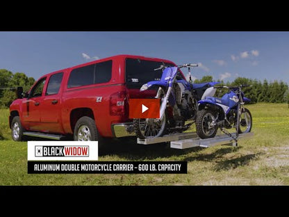 Black Widow Double Dirt Bike Carrier | Model AMC-600-2 | Track Width 75" | Capacity 600 lb | For Class III/IV 2" Hitch Motorcycle & EBike
