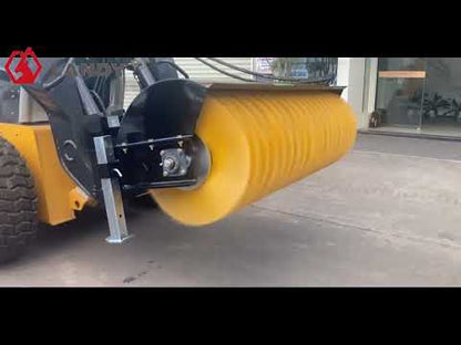 Landy Attachments Angle & Box Broom Sweeper | Sweeping Width 72" | 15 GPM | 15-20 HP | For Skid Steers, Tractors & Loaders