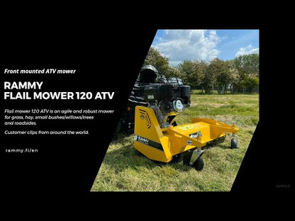 Rammy 48" ATV Flail Mower 120 With Winch and Universal Snowplow Mount Bracket For ATV