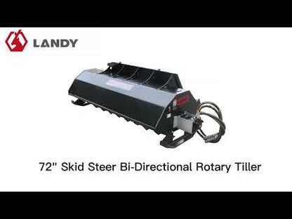 Landy Attachments Rotary Tiller | Tilling Width 72" | 20 GPM | 20-35 HP | For Skid Steers, UTVs, ATVs & Tractors