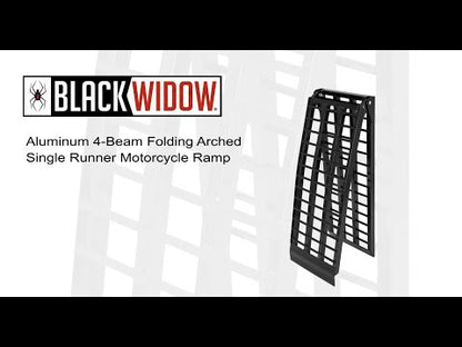 Black Widow Folding Arched Motorcycle Ramp | Model BW-9417-HD | Size 7' 10" x 17.5" | Capacity 1,500 lb | For Motorcycle & Dirt Bike Loading