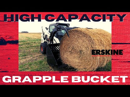 Erskine High Capacity Grapple Bucket | 72", 84" & 96" Model | With Bolt-On Cutting Edge | For Skid Steer