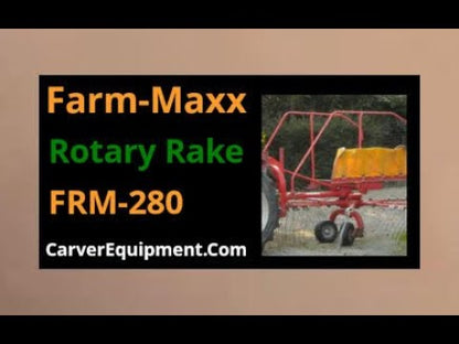 FARM-MAXX 9' 2" AG Series Rotary Hay Rake | Model FRM-280 With Flexible Tines | For Tractor