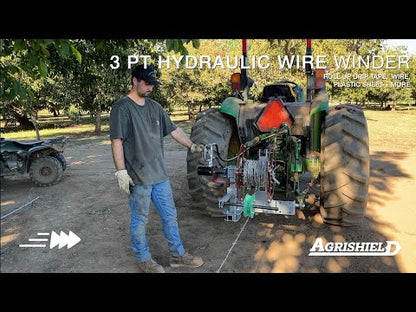 AGRISHIELD JR WIRE WINDER | 3 PT. HYDRAULIC RETRIEVAL UNIT | FOR TRACTORS