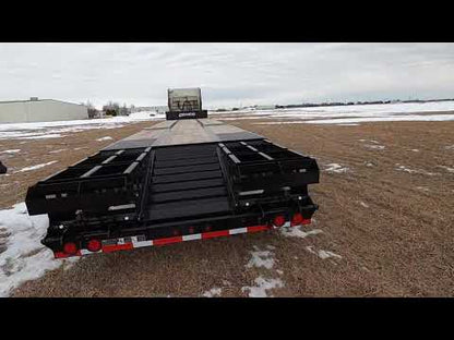 Demco Tandem Axle Drop Deck Trailers + 5' Beaver Tail with Twin Ramps | Model DD40-5 & DD45-5 | Length 40ft To 45ft | For Tractors