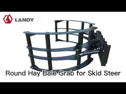 Landy Attachments Hay Bale Grapple | Width 57.6" | 15 GPM | 20–25 HP | For Skid Steer, Tractor, ATV & UTV