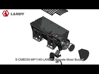 Landy Concrete Mixer & Cement Bucket | Overall Width 59", 69" & 79" | 7-11 GPM | 20-35 HP | For Skid Steers, Tractors, ATVs & UTVs