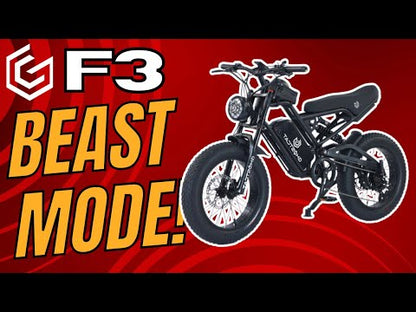 Ghostcat F3 Class 2 Electric Fat Tire Bike | 20" Tires | 750W Motor | 20MPH Top Speed | For Off-Road Adventure Ready