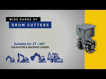 Auger Torque | Drum Cutter | Model DC Series | Length 28 To 53 Inches | Cutting Width 19 To 55 Inches | Machine Size 2 To 60 Tons | For Excavators