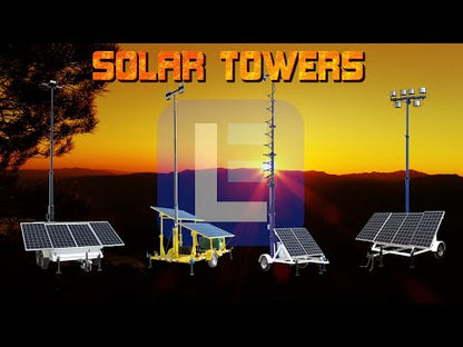 Larson Electronics 2.4KW Solar Powered Security Light Tower - (8) 120W LED Lights -30' Manual Mast