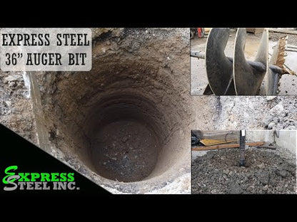 Express Steel Auger Bits | SKU ES42100 | Diameter 6"–36" | Hydraulic Flow 15–30 GPM | For Skid Steers