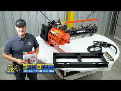 Eterra Attachments Trencher | 4-Foot Model | 6" or 8" Chain Width | 15-20 GPM Flow | For Skid Steer