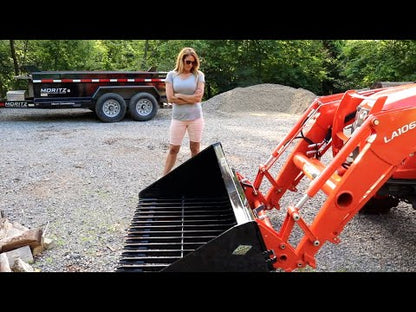 Top Dog Attachments XL Firewood Bucket | Width 75"-90" | Built From: Heavy-Duty GR50 Steel | Ideal for Firewood Handling & Debris Filtering | For Skid Steer