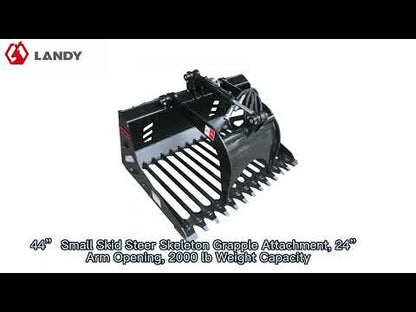 Landy Attachments Skeleton Rock Grapple Bucket | Model S-RRGB1120 | Width 44" | 16 GPM | For Skid Steers & Loaders