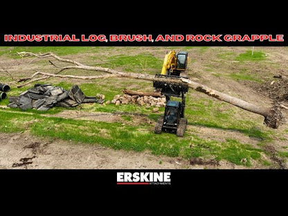 Erskine Industrial Log, Brush & Rock Grapple | 72" & 84" Model | With Flat Faced Couplers | For Skid Steer