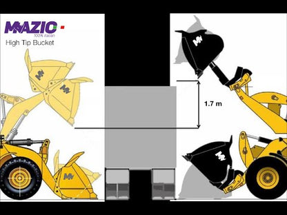 Mazio Fronts Loader High Tip (Dump) Bucket | Width 2500mm | Hardox 450 Material | For Loaders