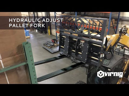 Virnig Hydraulic Adjust Pallet Fork | Models PFHA48 & PFHA60 | Widths 48" & 60" | Hydraulic Flow 15 To 25 GPM | For Skid Steer