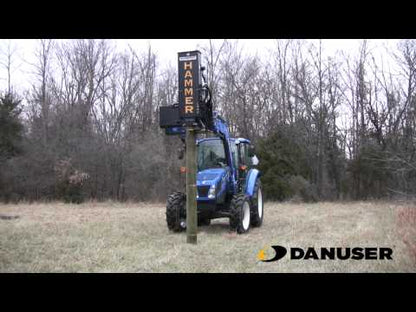 Danuser | Hydraulic Post Driver | Model EM40 | 8.5" x 9.25" Max Post Size | 40" Stroke Length | 1,709 ft-lb Impact Energy | Euro Mount | Requires 75+ HP | For Tractor