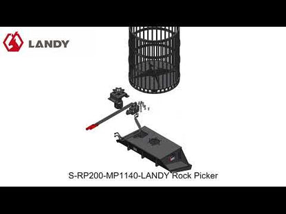 Landy Attachments Rotary Rock Picker | Diameter Drums 30" & 36" | 21-26 GPM | For Skid Steers