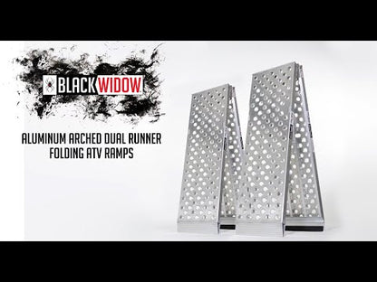 Black Widow Big Boy EZ Rizer™ Extra-Wide Arched Folding Dual Runner ATV Ramps | Model MF2-10819-EZ-ATV | Size 9' L x 19" W | Capacity 3,000 lb | Horsepower 4 To 90+ HP | For ATV & UTV Loading
