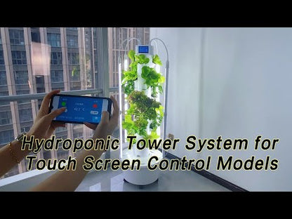 Lyine Vertical Hydroponic Tower | Model 4P6 Touchscreen Version | Height 61" | 24 Plant Sites | For Indoor Growing System