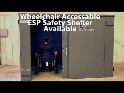 Swisher ESP Wheelchair Accessible Safety Shelter | Model SR114X84G | 117" External Length | EF5 Tornado Protection | Up to 20-Person Capacity | FEMA & NSSA Certified Safe Room